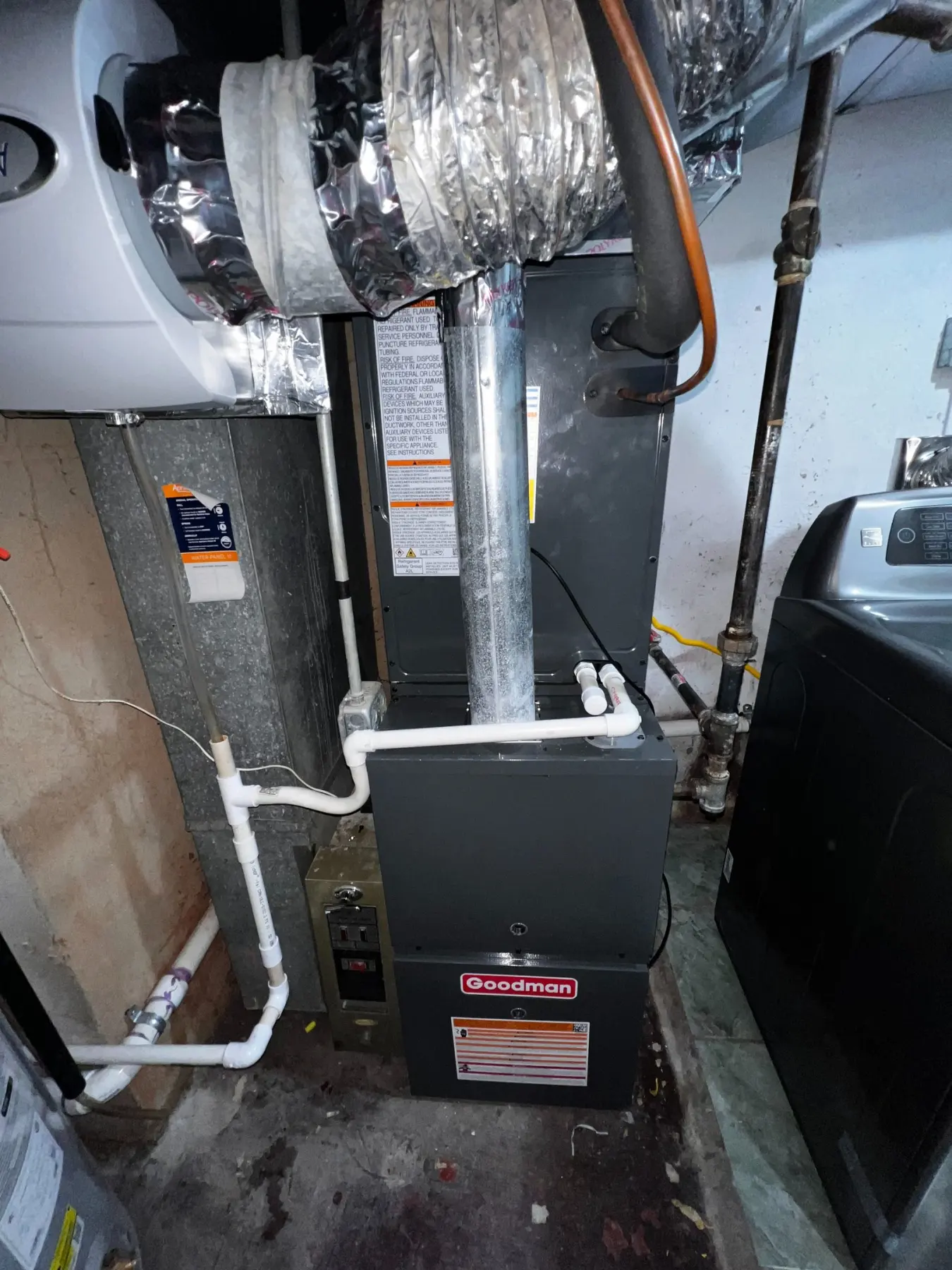 Indoor furnace and ductwork